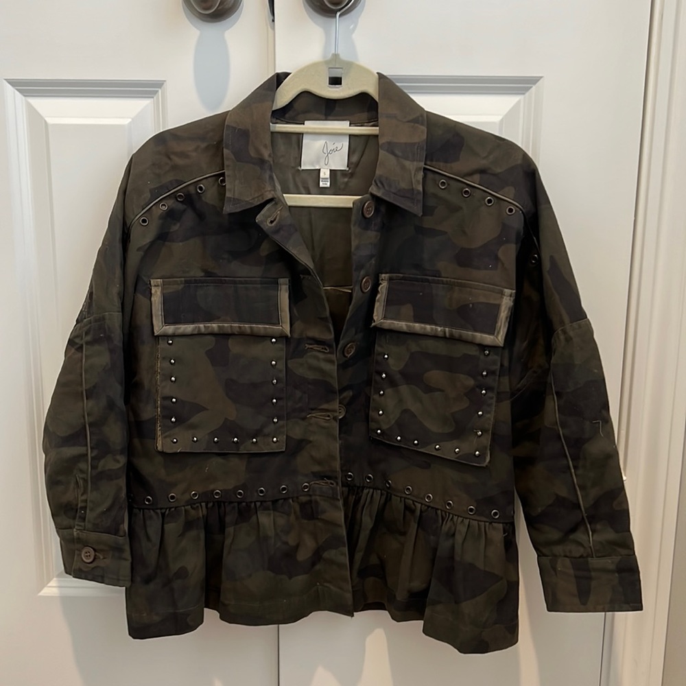 Joie Camo Peplum Jacket